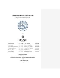 Operation Management MANE