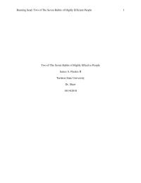 Two of The Seven Habits of Highly Effective People