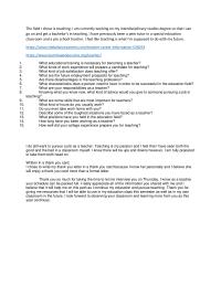 Interview The field I chose is