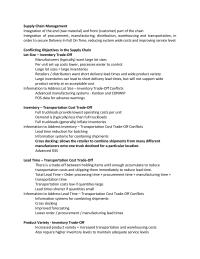 Supply Chain summary