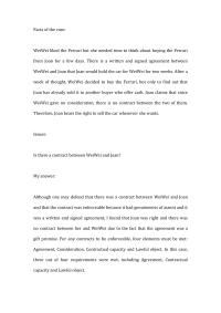 Is there a contract between WeiWei and Joan?