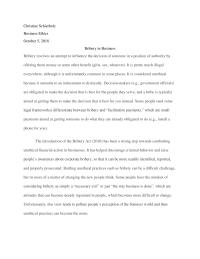 Bribery in the business world