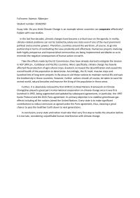 International Cooperation On Climate Change