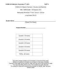 Chem 2210 2010 Fall long anwser