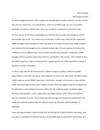 Wells Fargo Case