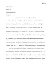 Harlem Renaissance Research Paper