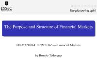 Finance The Purpose and Structure