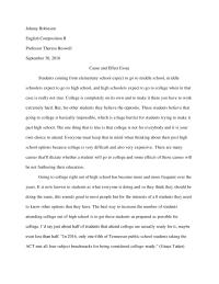 Cause And Effect Essay Johnny