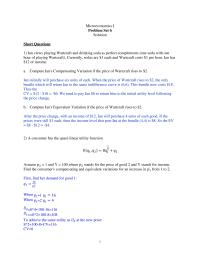 Microeconomics(i) Problem Set 6 Solution