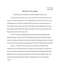 Flint Water Crisis Update