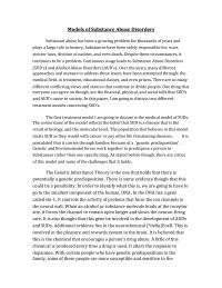 Models of Substance Use Disorder