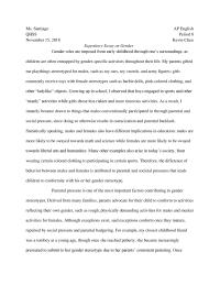 Expository essay on gender