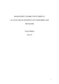 AN ANALYSIS OF ITS EFFECT ON CONSUMERS AND RETAILERS