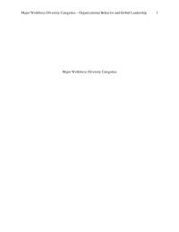 Major Workforce Diversity Categories