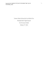 Informative Essay-Electric Cars