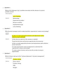 Project Question 1Which of the