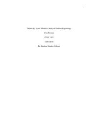 Pietrowsky’s And Mikutta’s Study Of Positive Psychology