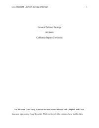 Lawsuit Defense Strategy