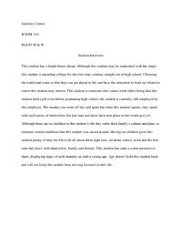 Student Interview Essay