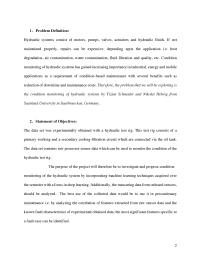 Condition Monitoring Of Hydraulic Systems