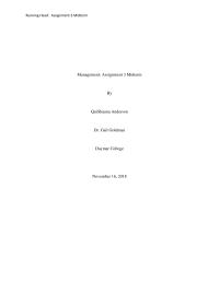 Management: Assignment 3 Midterm