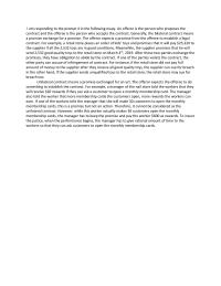 Contracts I am responding to the
