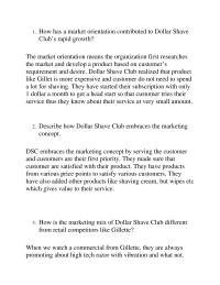 How Has A Market Orientation Contributed To Dollar Shave Club