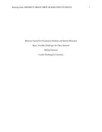 Research- first generation college students
