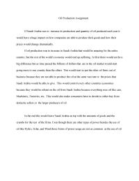 Oil Production Assignment