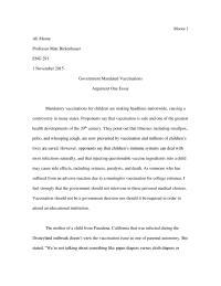 Government Mandated Vaccinations