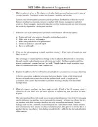 MKT 2010  Homework Assignment