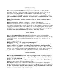 History Columbian ExchangeWho are