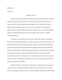 Qualitative Factors