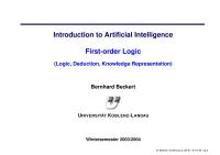 Introduction to Artiﬁcial Intelligence
