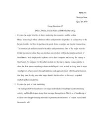 Essay Questions Chapter 17