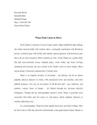 Tharp Essay