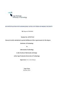 An Investigation Into Knowledge Levels Of Users On Mobile Security