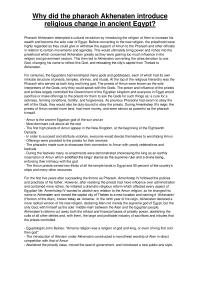Essay Plan Why did the pharaoh