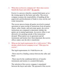 RE Principles assignment Chapter 11