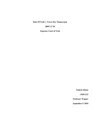 Case Brief State Of Utah v Travis
