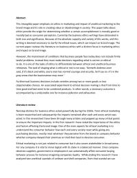 ETHICAL AND UNETHICAL ISSUES IN MARKETING