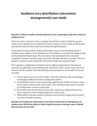 operation management southern distrubution case