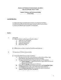 Business Communication Chapter 9 Homework Memos can be used to communicate process directives