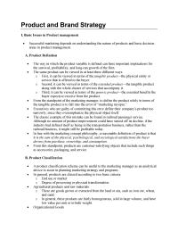 Marketing management Product and