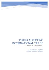 International trade ISSUES