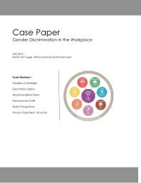 Gender Discrimination In The Workplace