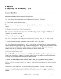Accounting Chapter 4 Homework Common Stock And Retained earnings Accounts Permanent Accounts