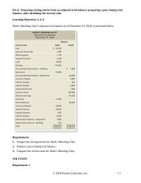 Accounting Chapter 4 Homework Preparing closing entries from an adjusted trial balance
