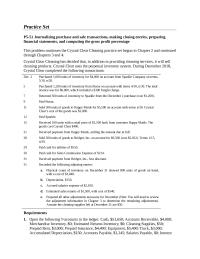 Accounting Chapter 5 Homework This problem continues the Crystal Clear Cleaning practice