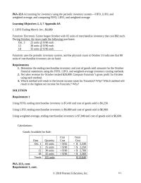 Accounting Chapter 6 Homework Prepare Perpetual Inventory Record Using The FIFO